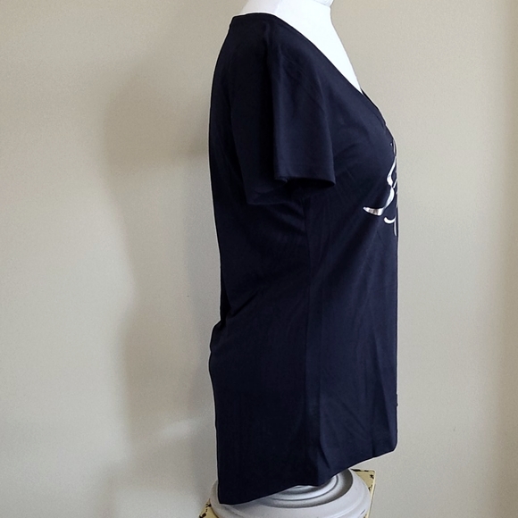 NEW Women's Syracuse Orange Tshirt short Slve Hi Low Navy Silver Blue 84 USA Med - Picture 4 of 8